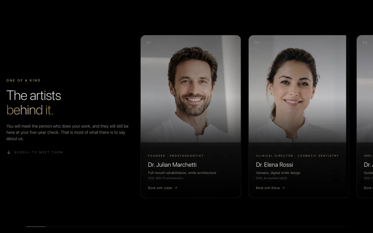 Signature website direction: inner section
